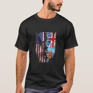 American Grown Fijian Roots USA Fiji Flag T-Shirt