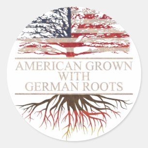 American grown german roots classic round sticker