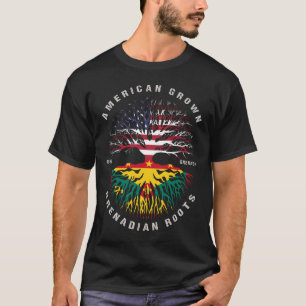 American Grown Grenadian Roots Grenada Flag T-Shirt