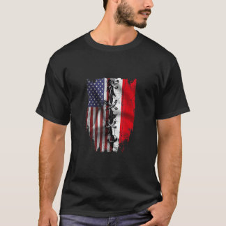 American Grown Indonesian Roots USA Indonesia Flag T-Shirt