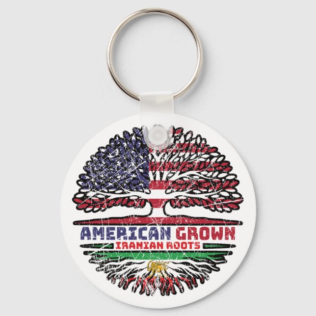 American Grown Iranian Roots – Lion and Sun Key Ring (Front)