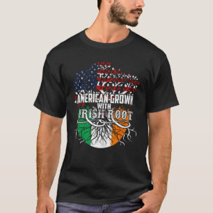 American Grown Irish Root Flag Ireland St Patricks T-Shirt