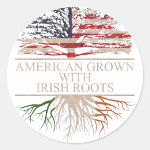 American grown irish roots classic round sticker