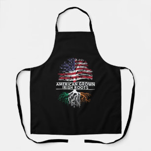 American Grown Irish Roots Flag Ireland ST. PATRIC Apron