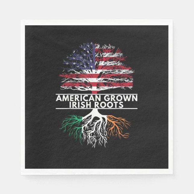 American Grown Irish Roots Flag Ireland ST. PATRIC Napkin (Front)