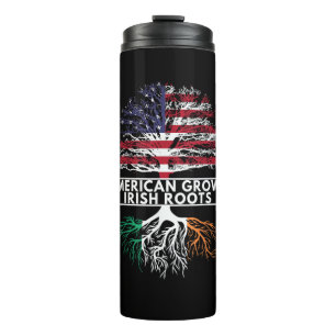 American Grown Irish Roots Flag Ireland ST. PATRIC Thermal Tumbler