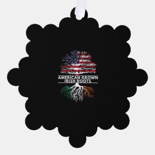 American Grown Irish Roots Flag Ireland ST. PATRIC Tree Decoration Card