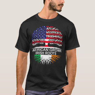 American Grown Irish Roots Ireland Flag T-Shirt