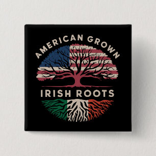 American Grown Irish Roots St Patrick's Day 15 Cm Square Badge