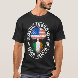 American Grown Irish Roots USA Ireland Flag ST PAT T-Shirt