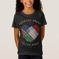 American Grown Italian Heart Love Italy Flag