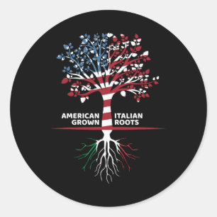 American Grown Italian Roots 4th Of July  Classic Round Sticker