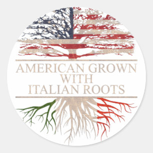 American grown italian roots classic round sticker