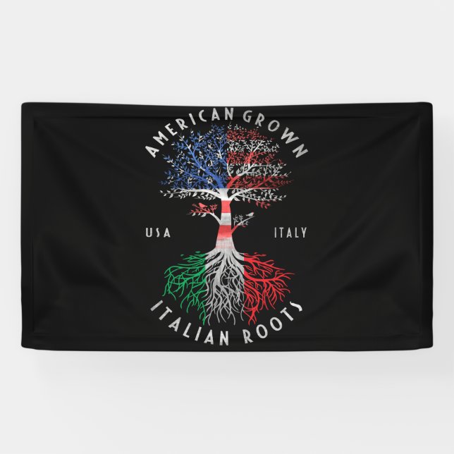 American Grown Italian Roots Italy Flag National Banner (Horizontal)