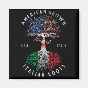 American Grown Italian Roots Italy Flag National Magnet