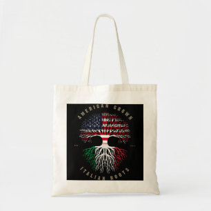 American Grown Italian Roots Italy Flag Pullover H Tote Bag