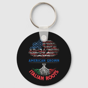 American Grown  Italian Roots USA Flag Venezuela Key Ring