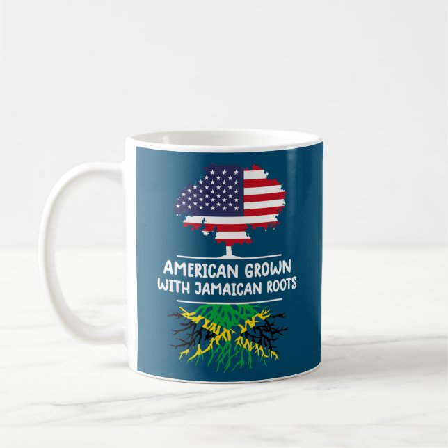 american grown jamaican roots Jamaica flag Coffee Mug (Left)
