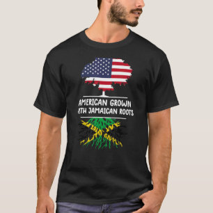American Grown Jamaican Roots Jamaica Flag Jamaic T-Shirt