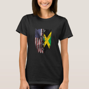 American Grown Jamaican Roots USA Jamaica Flag T-Shirt