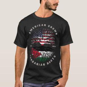 American Grown Jordanian Roots Jordan Flag T-Shirt
