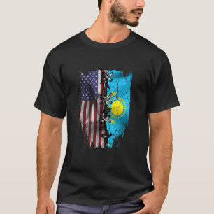 American Grown Kazakhstani Roots USA Kazakhstan Fl T-Shirt