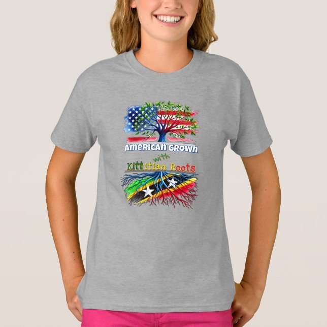 American Grown - Kittitian Roots Kids Tee (Front)