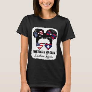 American Grown Laotian Roots Girl Laos Flag Herita T-Shirt