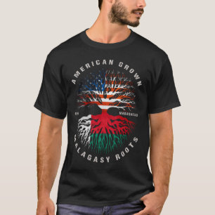 American Grown Malagasy Roots Madagascar Flag T-Shirt