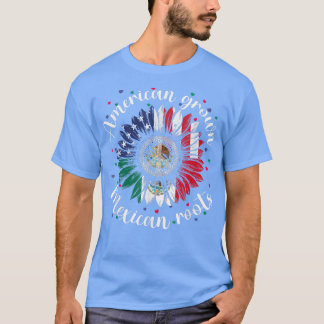 American Grown Meican Roots Cinco de Mayo Sunflowe T-Shirt