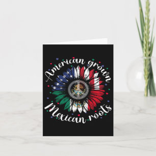 American Grown Mexican Roots Cinco De Mayo Sunflow Card