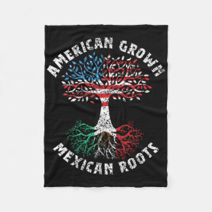 American Grown Mexican Roots Mexico Country Lover Fleece Blanket