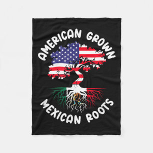 American Grown Mexican Roots Mexico Roots Heritage Fleece Blanket