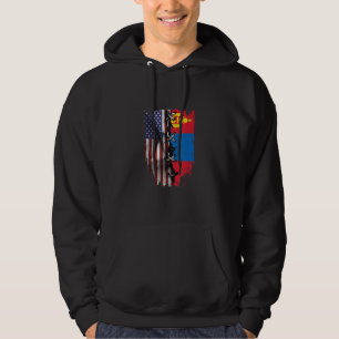 American Grown Mongolian Roots USA Mongolia Flag Hoodie