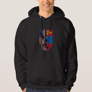American Grown Mongolian Roots USA Mongolia Flag Hoodie