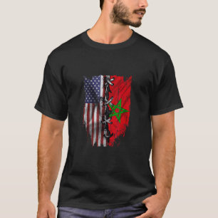 American Grown Moroccan Roots USA Morocco Flag T-Shirt