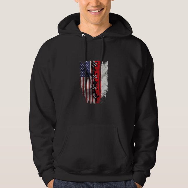 American Grown Polish Roots USA Poland Flag Hoodie (Front)