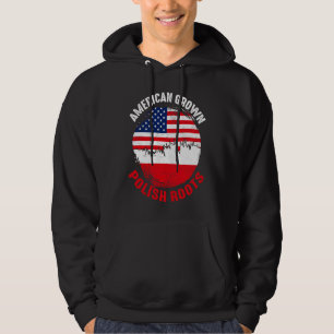 American Grown Polish Roots Vintage Flags for Men  Hoodie