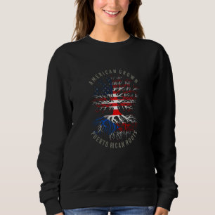 American Grown Puerto Rican Roots Usa Rico Flag He Sweatshirt