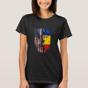 American Grown Romanian Roots USA Romania Flag T-Shirt