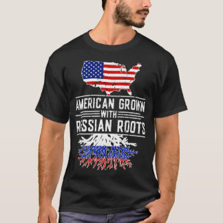American Grown Russian Roots Pride Russia T-Shirt