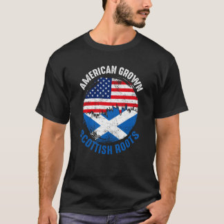 American Grown Scottish Roots Vintage Flags for Me T-Shirt