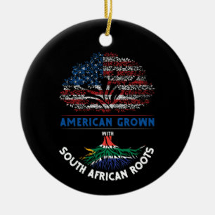 American Grown  South African Roots Flag Venezuela Ceramic Tree Decoration