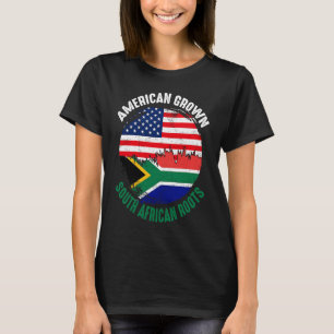 American Grown South African Roots Vintage Flags T-Shirt