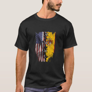 American Grown Spanish Roots USA Spain Flag T-Shirt