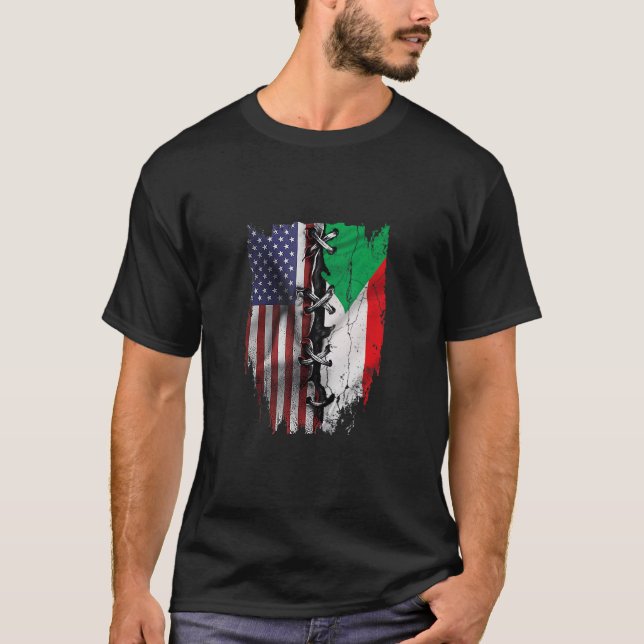 American Grown Sudanese Roots USA Sudan Flag T-Shirt (Front)