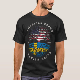 American Grown Swedish Roots Sweden Flag T-Shirt