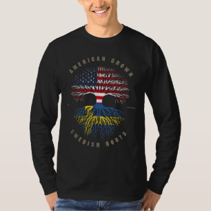 American Grown Swedish Roots Sweden Flag T-Shirt