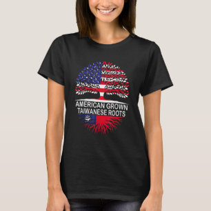 American Grown Taiwanese Roots Taiwan Flag T-Shirt