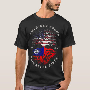 American Grown Taiwanese Roots Taiwan Flag T-Shirt
